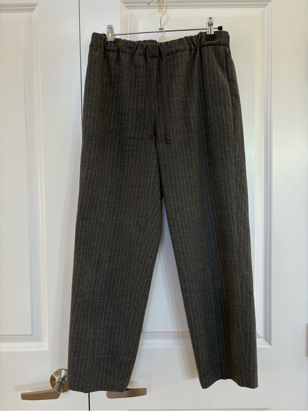 Babaton Jimmy Pant in Gray with Pinstripe